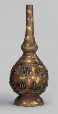 18世纪 铜洒金阿拉拍文长劲瓶